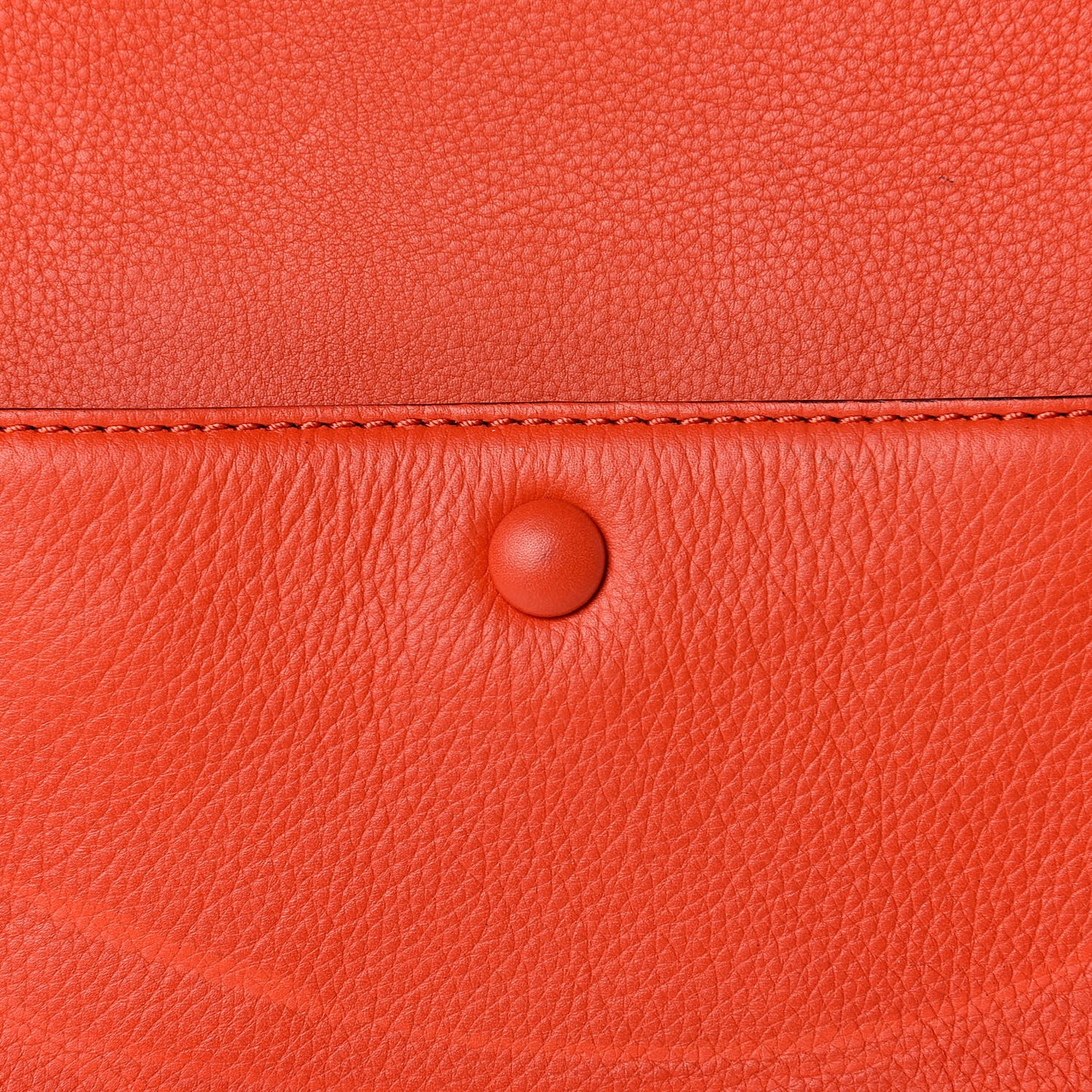 Grained Calfskin Medium Edge Shoulder Bag Vermillion