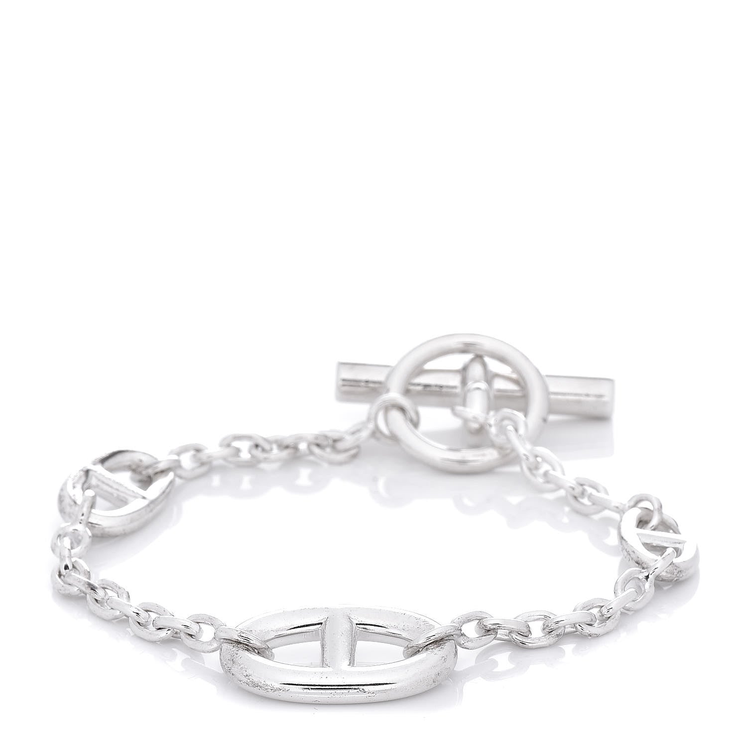 Hermes Sterling Silver Farandole Bracelet LG 1 of 5