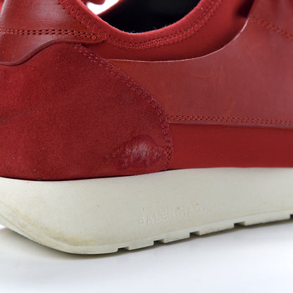 Balenciaga Calfskin Neoprene Mesh Suede Womens Race Runner Sneakers 41 Red 9 of 10