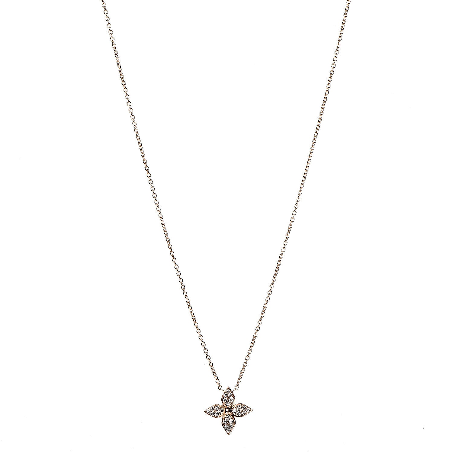 Louis Vuitton 18K Pink Gold Diamond Star Blossom Pendant Necklace 1 of 7