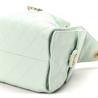 Chanel Caviar Quilted Small Chanel 25 Handbag Light Green 10 of 10