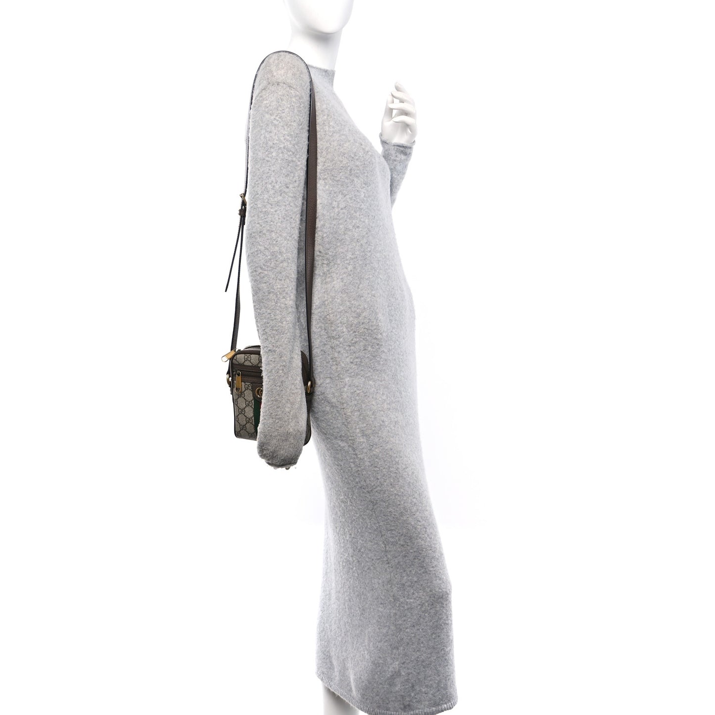 GG Supreme Monogram Web Mini Ophidia Messenger Brown