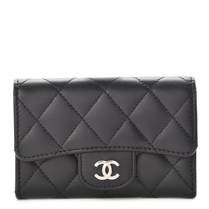 Chanel Lambskin Quilted Flap Card Holder Black 1 of 9