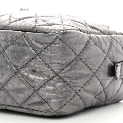 Chanel Metallic Aged Calfskin Quilted Medium Reissue Camera Case Dark Silver 10 of 12