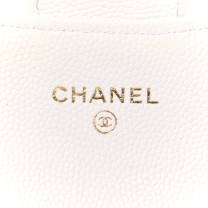 Chanel Caviar Quilted Flap Card Holder Wallet White 6 of 10
