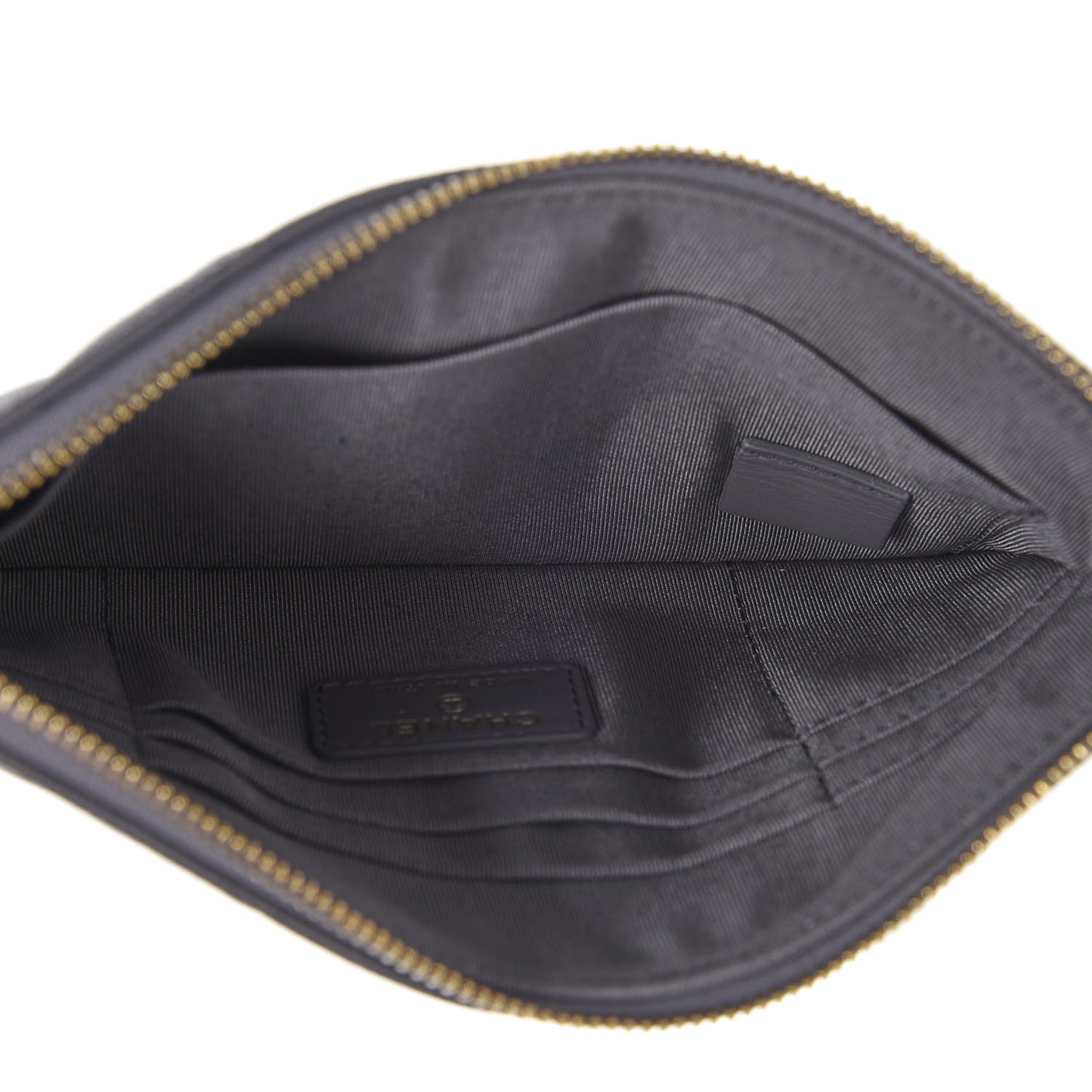 Caviar Quilted French New Wave Small CC Pouch Grey