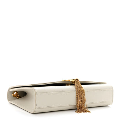 Saint Laurent Grain De Poudre Calfskin Medium Classic Monogram Kate Tassel Satchel Crema Soft 4 of 12