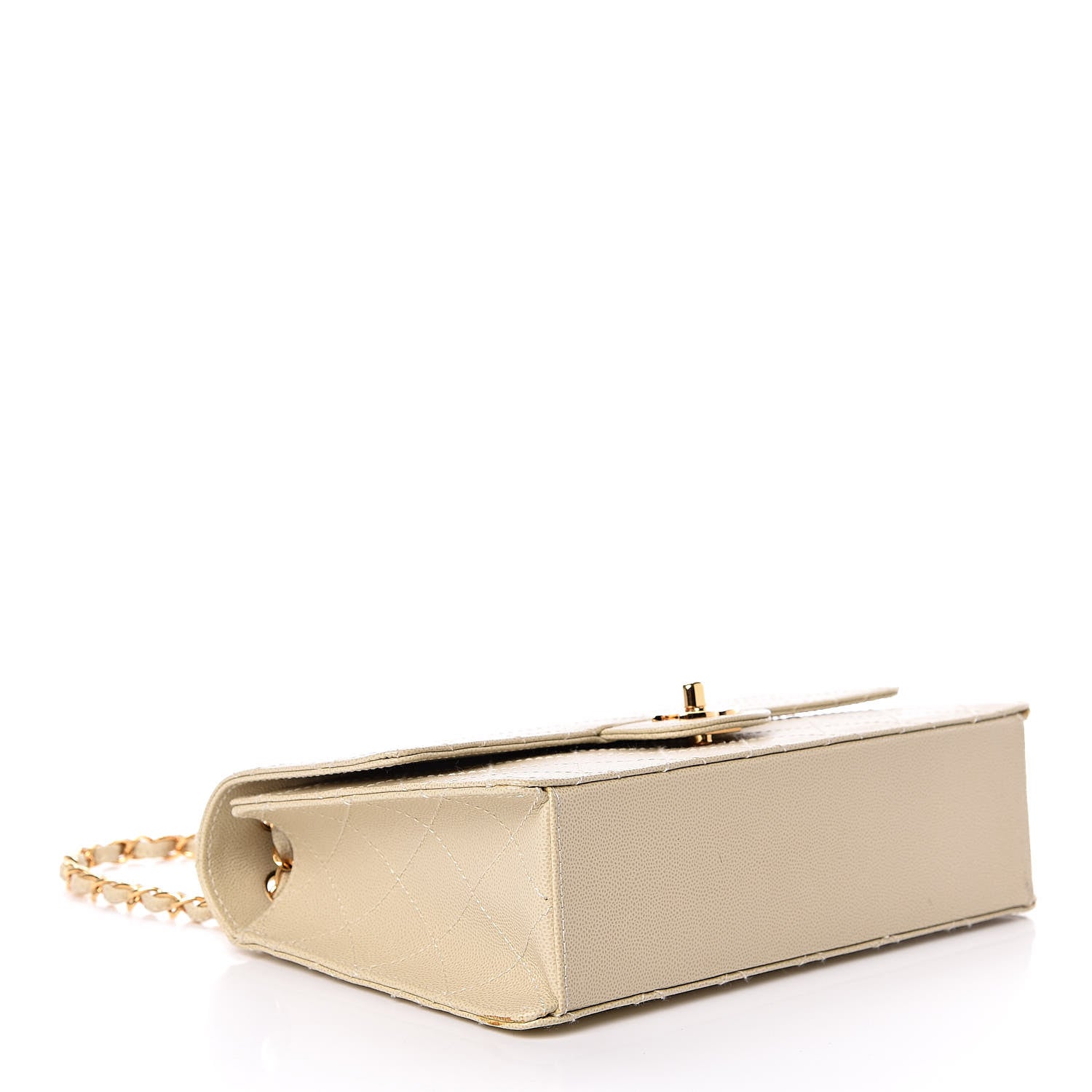 Chanel Caviar Stitch Medium Single Flap Beige Clair 5 of 15