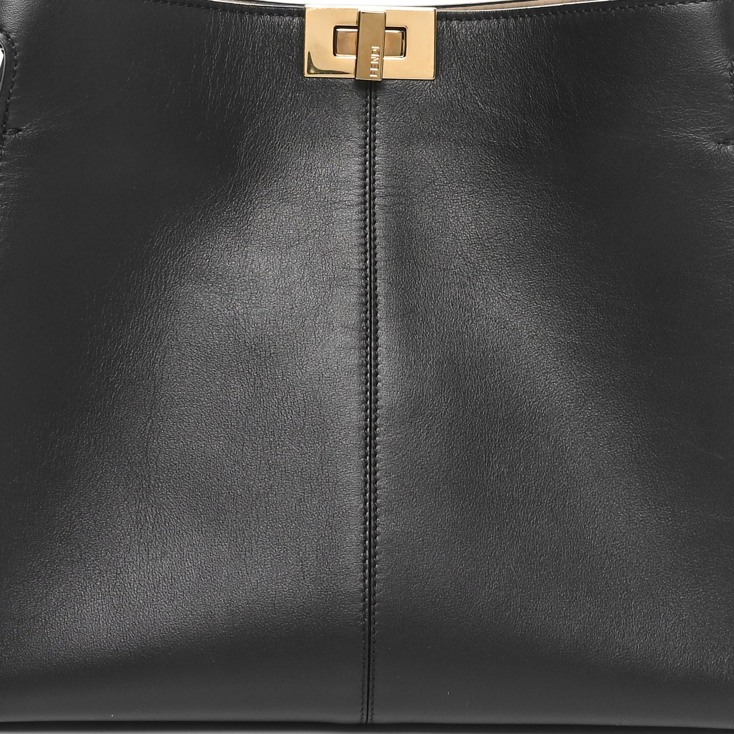 Vitello Seta Glazed Fabric FF 1974 Medium Peekaboo X-Lite Black Mogano Panna