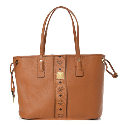 MCM Calfskin Medium Liz Reversible Shopper Tote Cognac 4 of 14