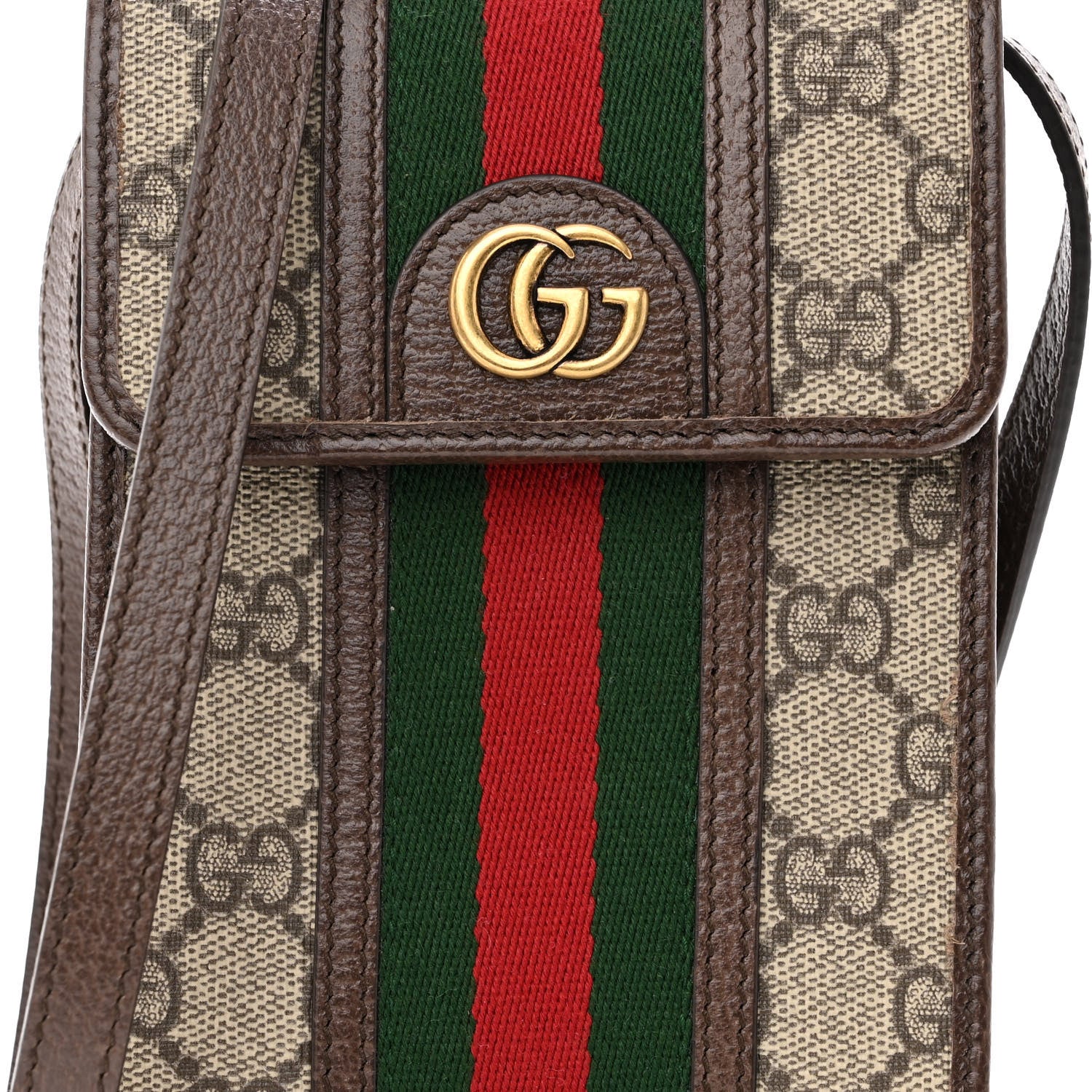 Gucci GG Supreme Monogram Web Mini Ophidia Crossbody Bag Beige New Acero 7 of 9