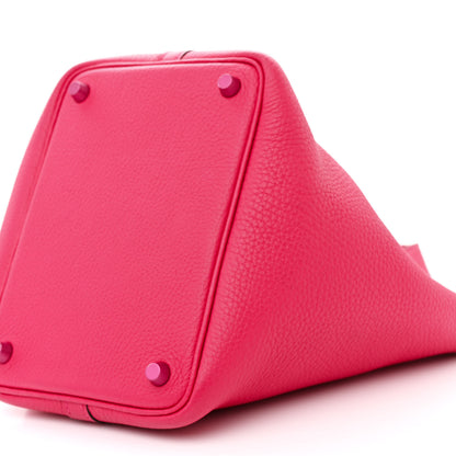 Hermes Taurillon Clemence Monochrome Picotin Lock 18 PM Rose Mexico 9 of 11