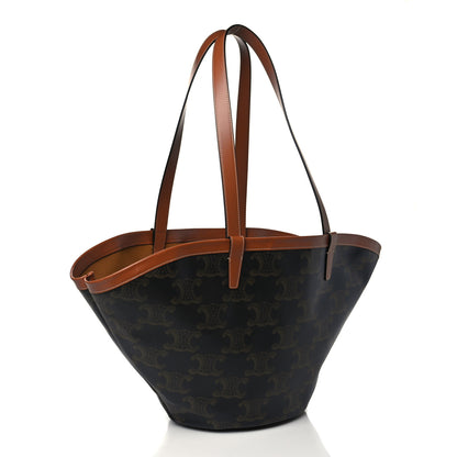 Celine Calfskin Canvas Triomphe Couffin Tan 3 of 10