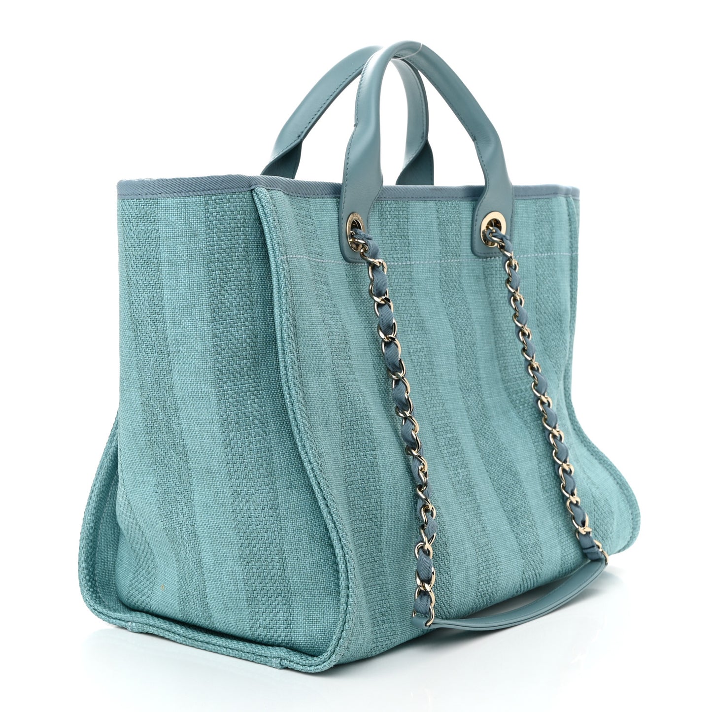 Mixed Fibers Striped Medium Deauville Tote Blue