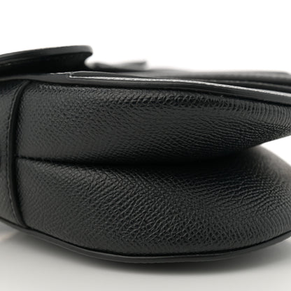 Christian Dior Grained Calfskin Mini Saddle Bag With Strap Black 9 of 11