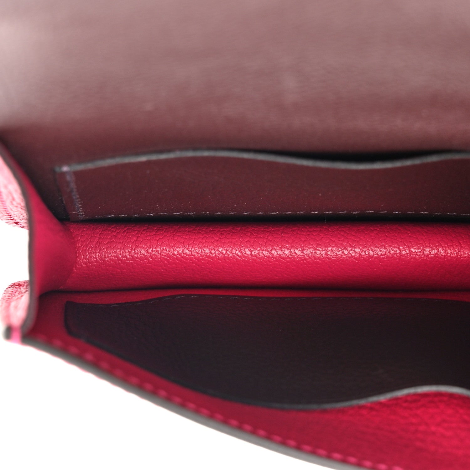 Hermes Evercolor Verso Constance Slim Wallet Framboise Rouge Sellier 6 of 12