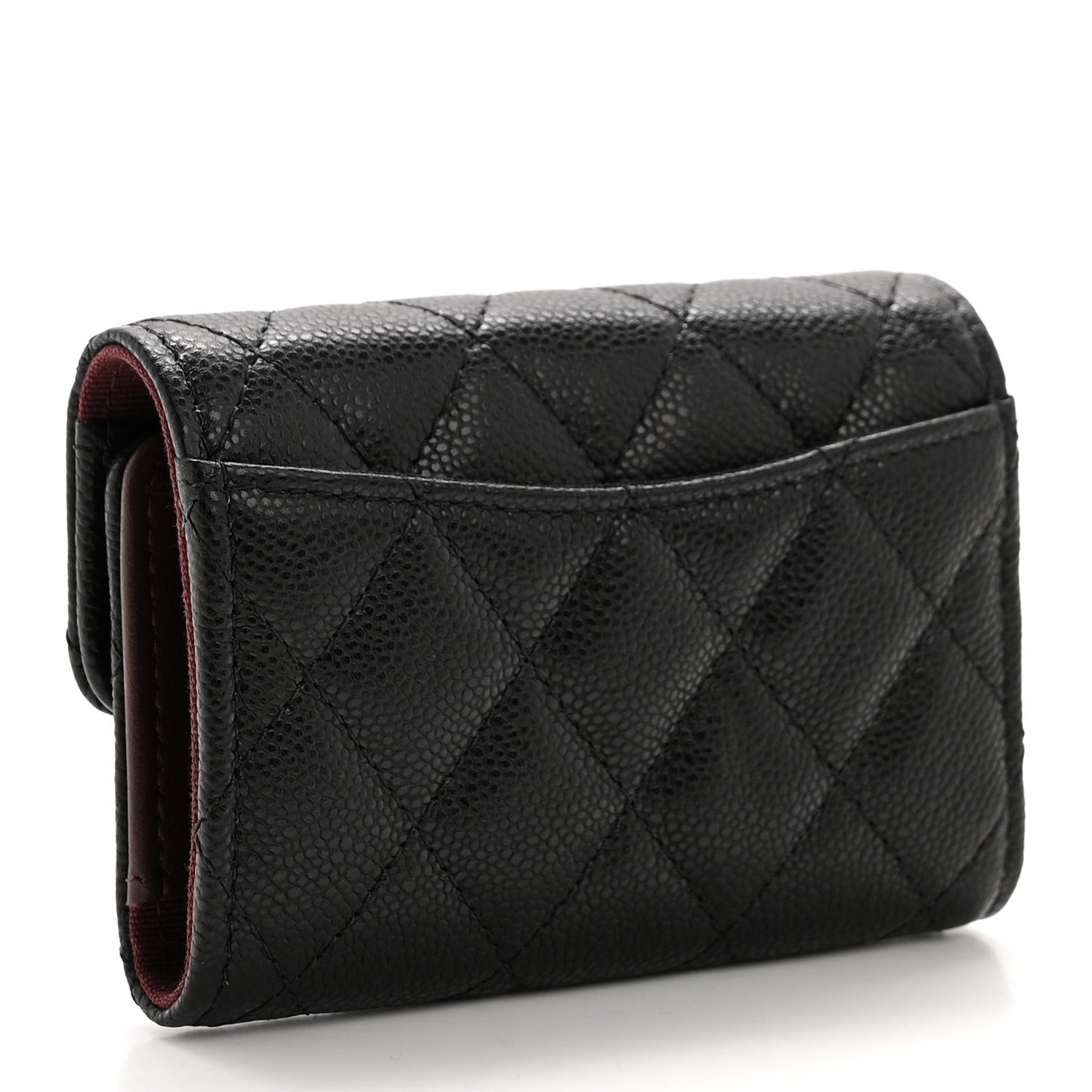 Caviar Quilted Classic 4 Key Holder Wallet Black
