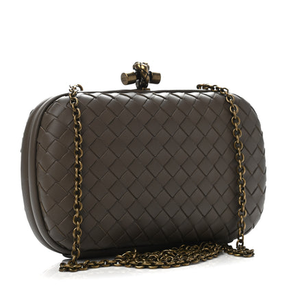 Bottega Veneta Nappa Intrecciato Chain Knot Clutch Steel 2 of 4