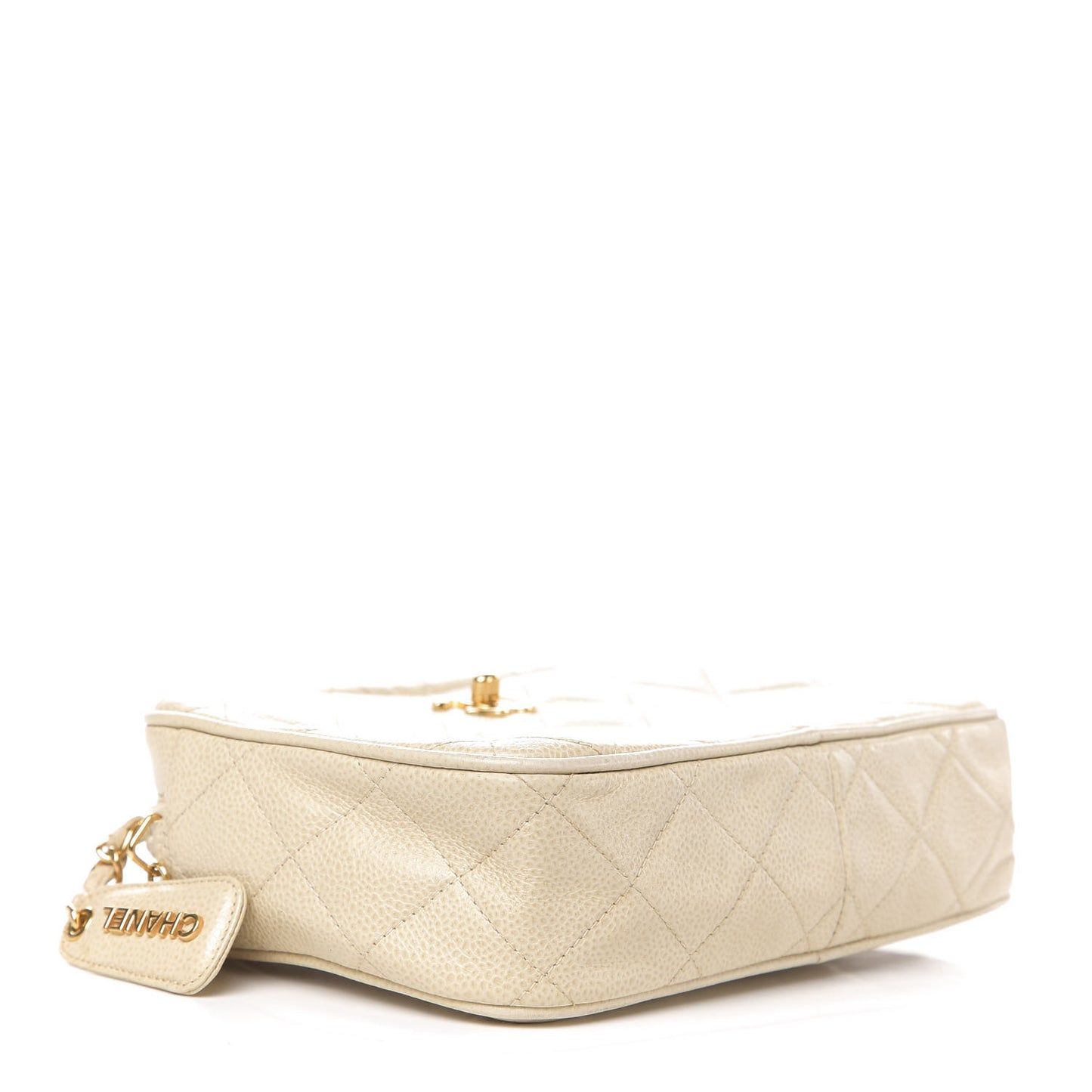 Caviar Quilted Camera Case Beige Clair
