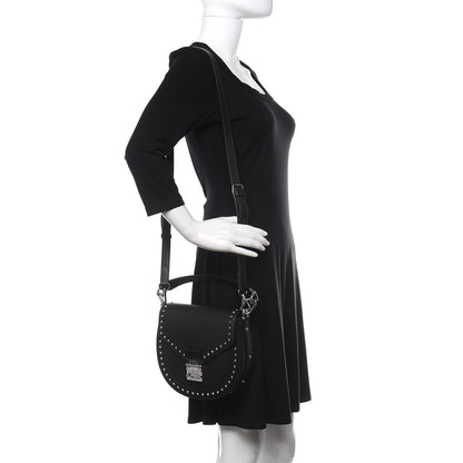 MCM Grained Calfskin Small Patricia Studded Crossbody Bag Black 2 of 10