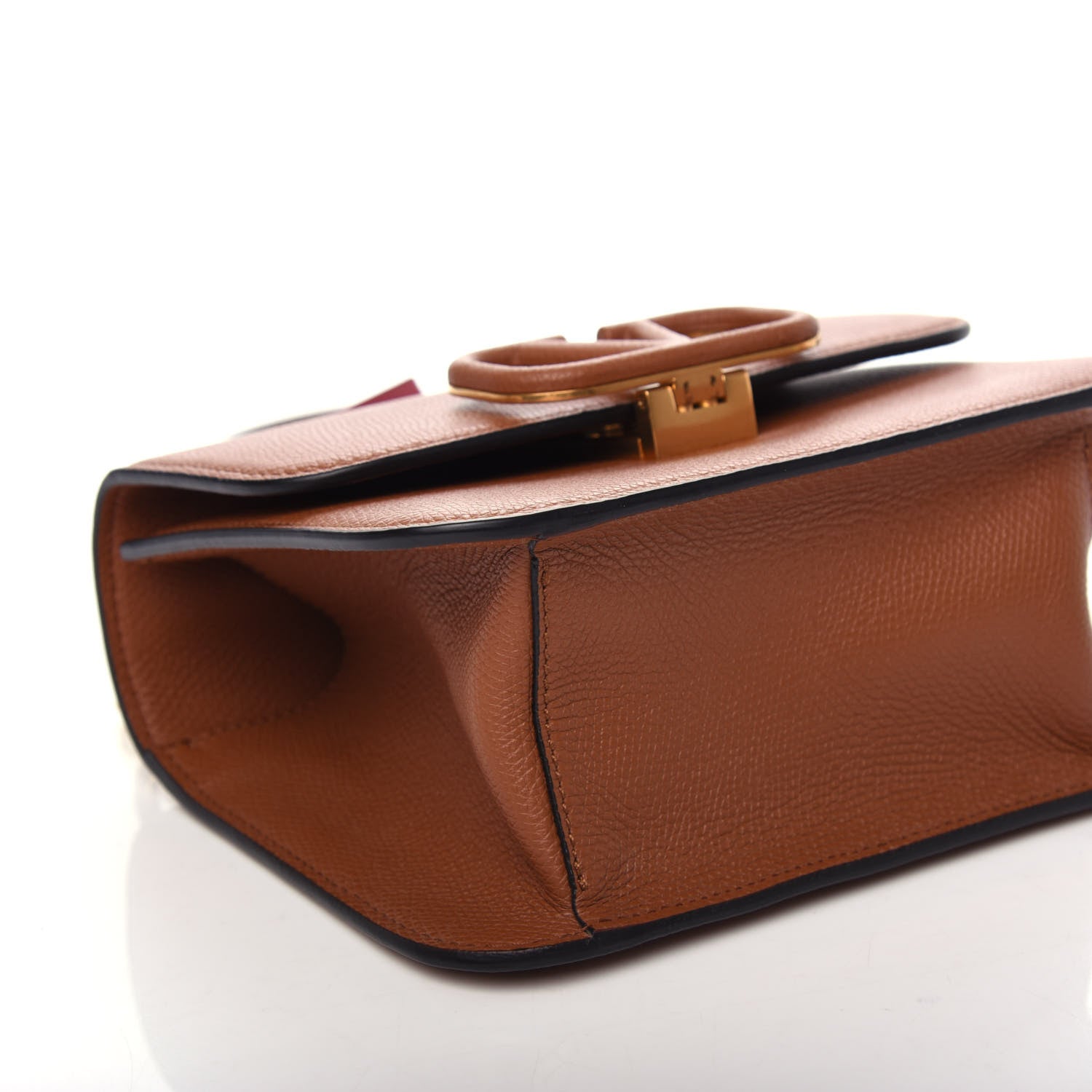 Valentino Garavani Grainy Calfskin Small VSling Shoulder Bag Saddle Brown 7 of 8