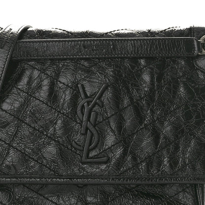 Saint Laurent Crinkled Calfskin Matelasse Monogram Medium Niki Chain Satchel Black 8 of 11