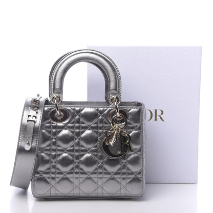 Christian Dior Metallic Calfskin Cannage My ABCDior Lady Dior Steel Grey 12 of 16