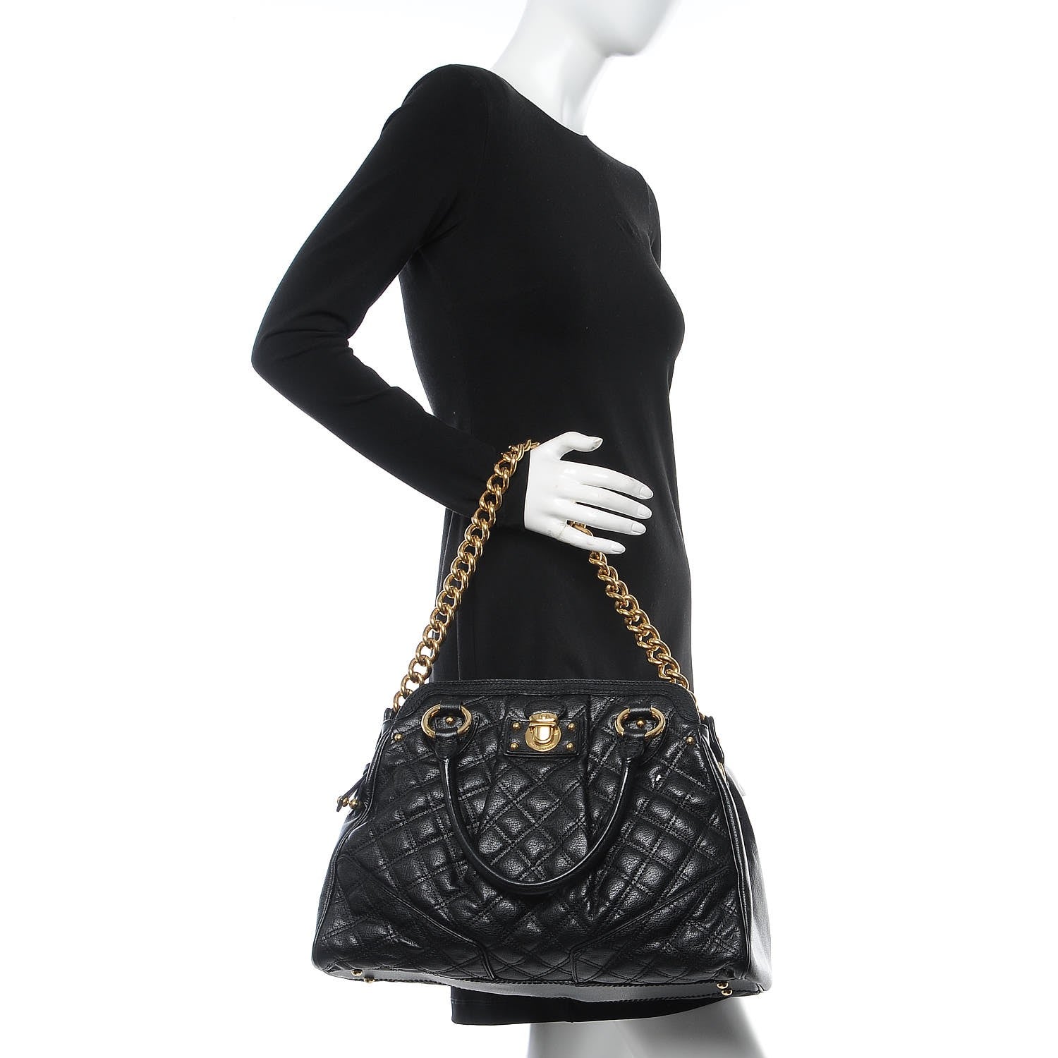 Marc Jacobs Quilted Calfskin Alyona Black 3 of 8