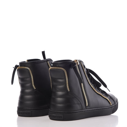 Louis Vuitton Calfskin Punchy Zipper High Top Sneakers 35.5 Black 4 of 8