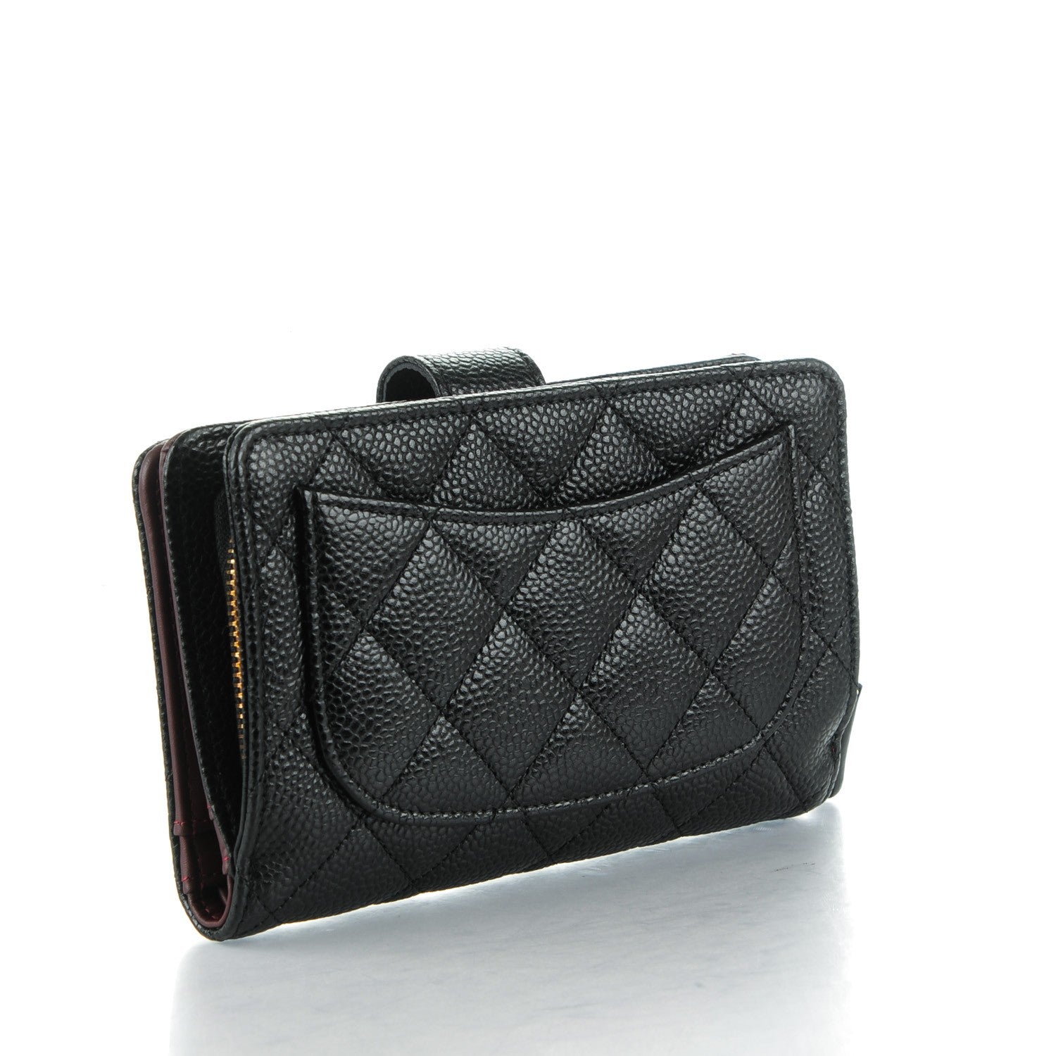 Chanel Caviar Quilted Zipped Pocket Wallet Black 3 of 8
