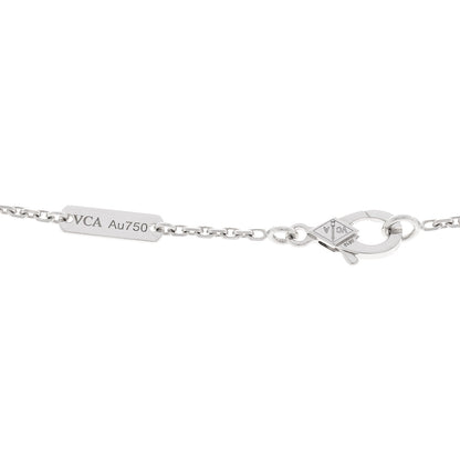 Van Cleef & Arpels 18K White Gold Diamond Vintage Alhambra Pendant Necklace 4 of 5