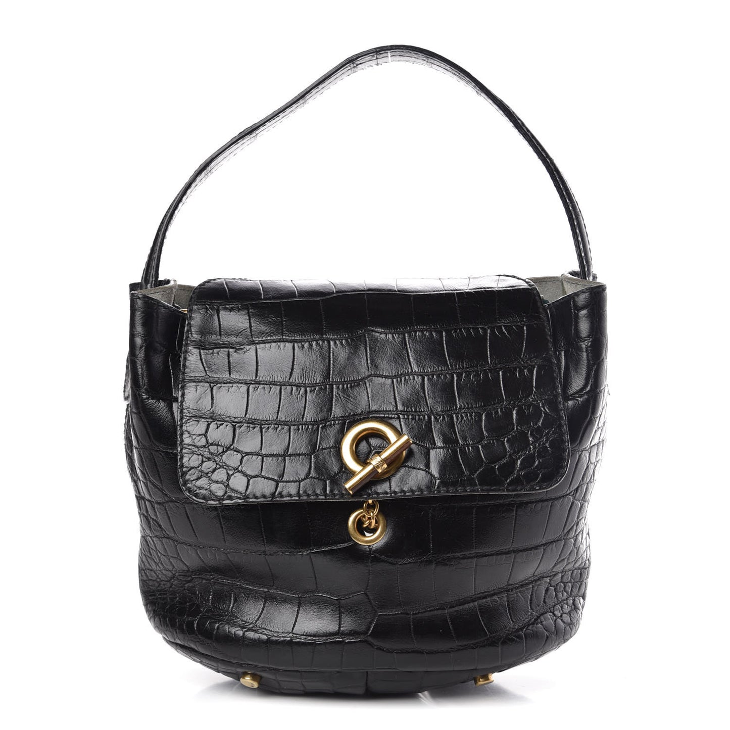 Alligator Capri Flap Hobo Black