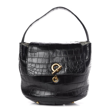 Saint Laurent Alligator Capri Flap Hobo Black 1 of 13