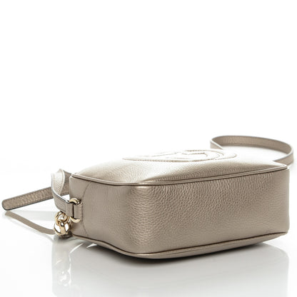 Gucci Metallic Pebbled Calfskin Small Soho Disco Bag Golden Beige 4 of 7