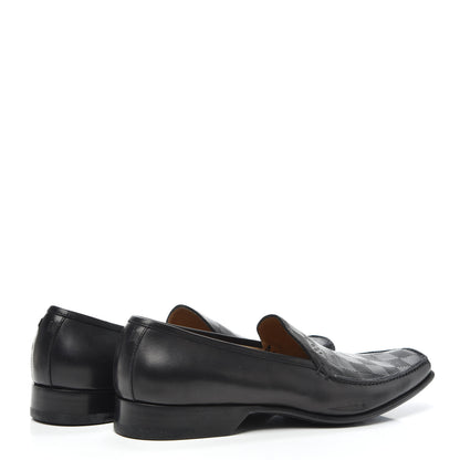 Louis Vuitton Calfskin Damier Mens Loafers 8.5 Black 4 of 7