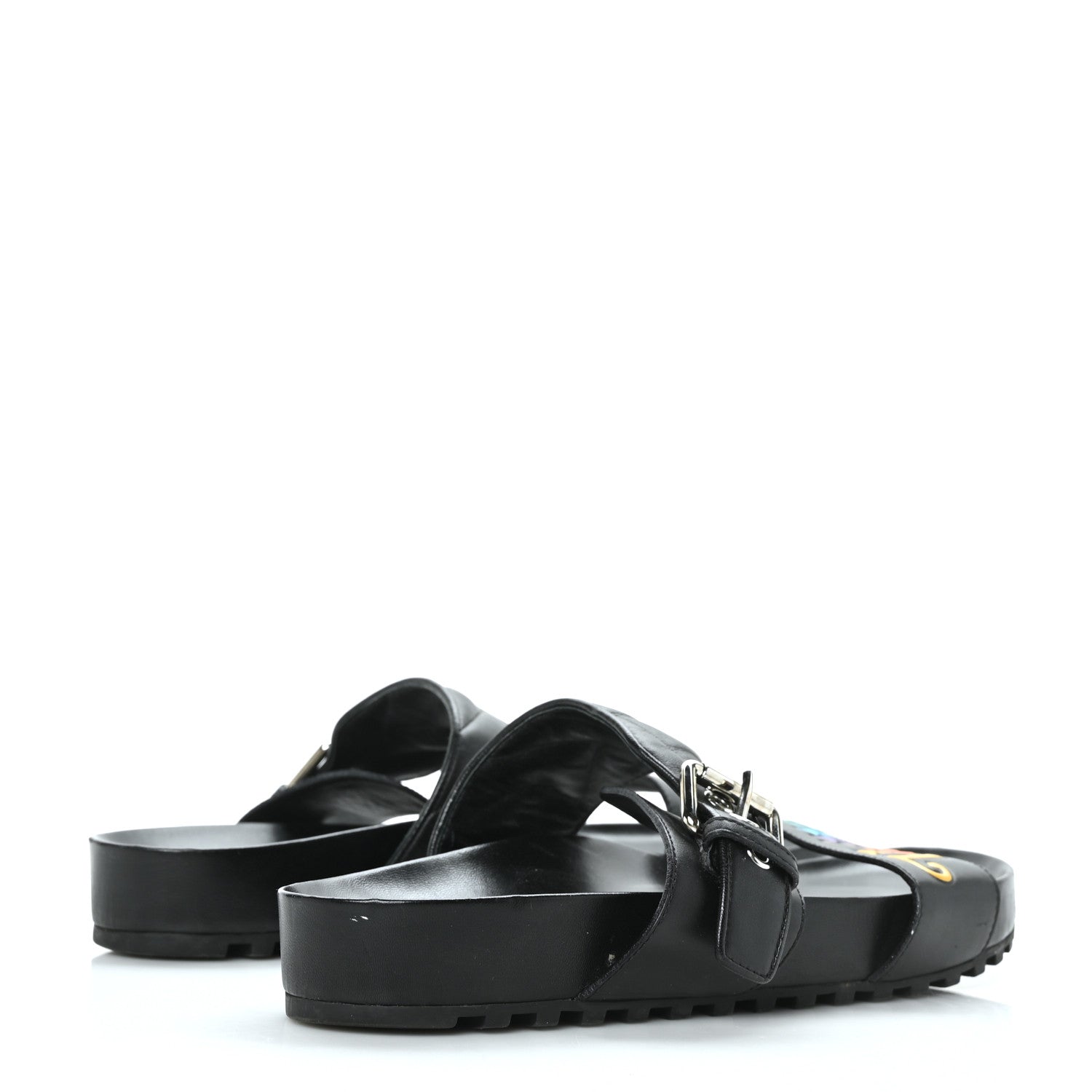 Louis Vuitton Calfskin New Wave Bom Dia Mule Sandals 40 Black 4 of 8
