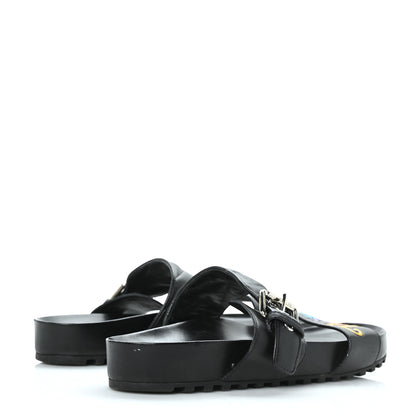 Louis Vuitton Calfskin New Wave Bom Dia Mule Sandals 40 Black 4 of 8