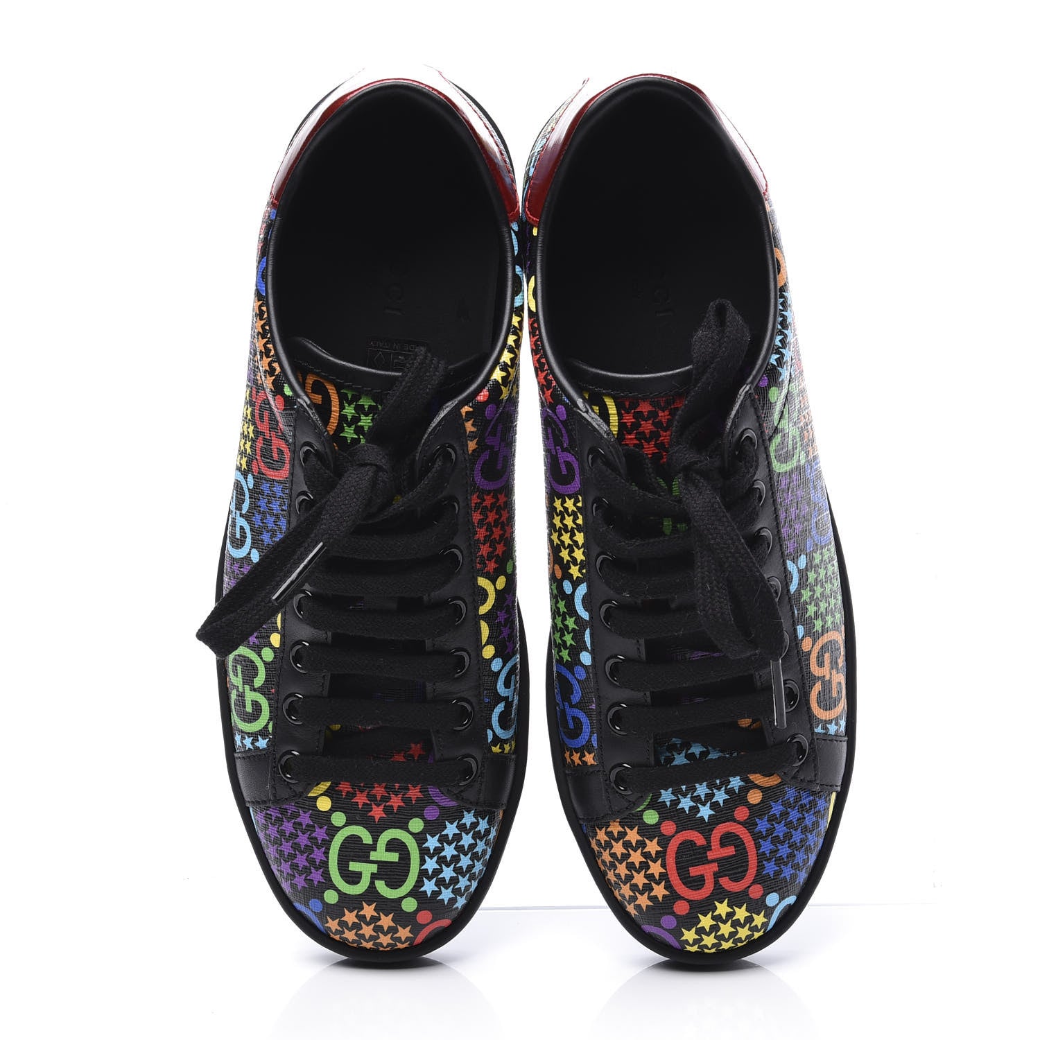 Gucci GG Supreme Monogram Psychedelic Womens Ace Sneakers 37 Black Multicolor 5 of 11