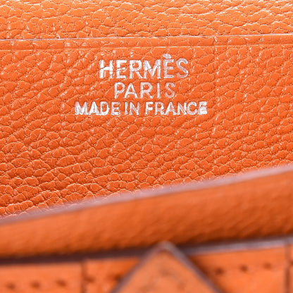 Hermes Chevre Mysore Bearn Gusset Wallet Orange 6 of 7