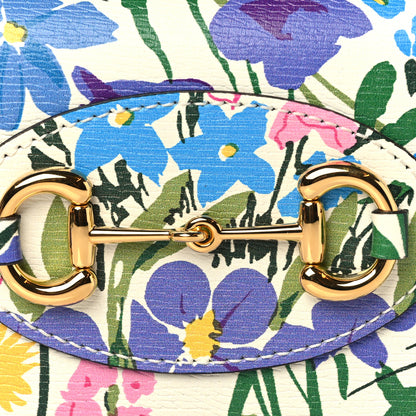 Gucci X KEN SCOTT New Shangai Calfskin Jardin D'Avril Floral Print Horsebit 1955 Card Case Wallet Ivory Pink 8 of 8