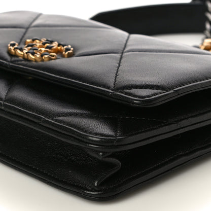 Chanel Lambskin Quilted Chanel 19 Wallet On Chain WOC Black 11 of 15