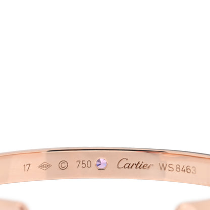 Cartier 18K Pink Gold Pink Sapphire LOVE Cuff Bracelet 17 3 of 3