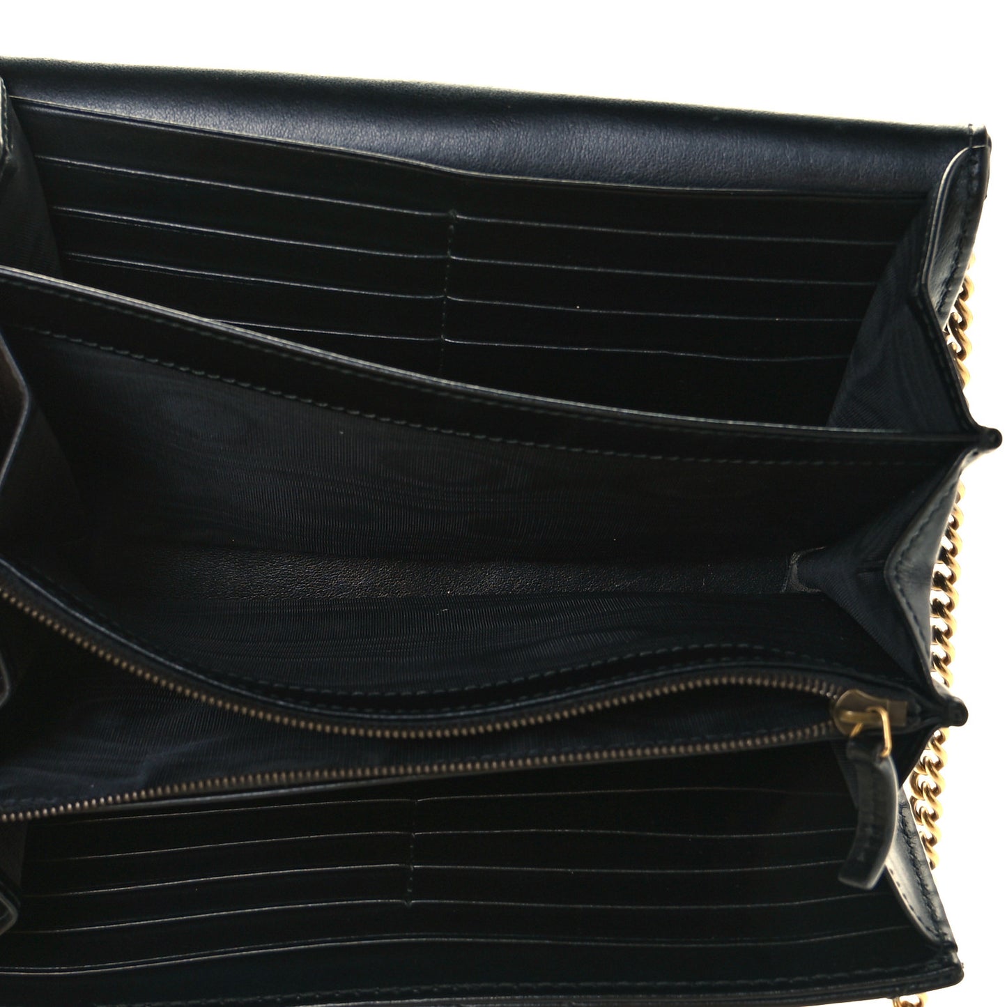 Calfskin Matelasse GG Marmont Chain Wallet Black