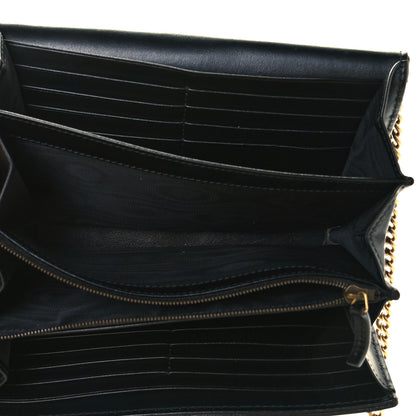 Gucci Calfskin Matelasse GG Marmont Chain Wallet Black 6 of 8