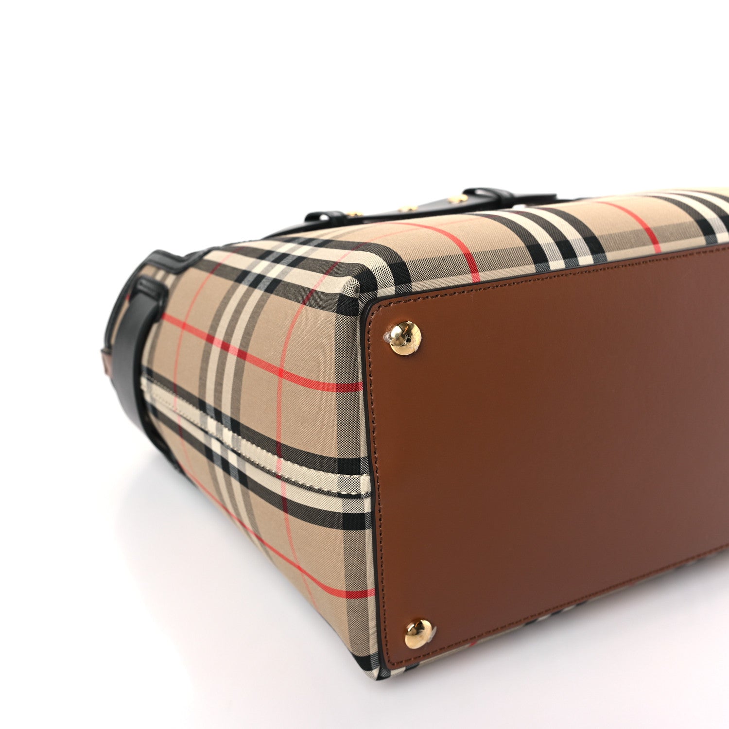 Burberry Calfskin Vintage Check Triple Stud Mini Belt Bag Archive Beige 7 of 8