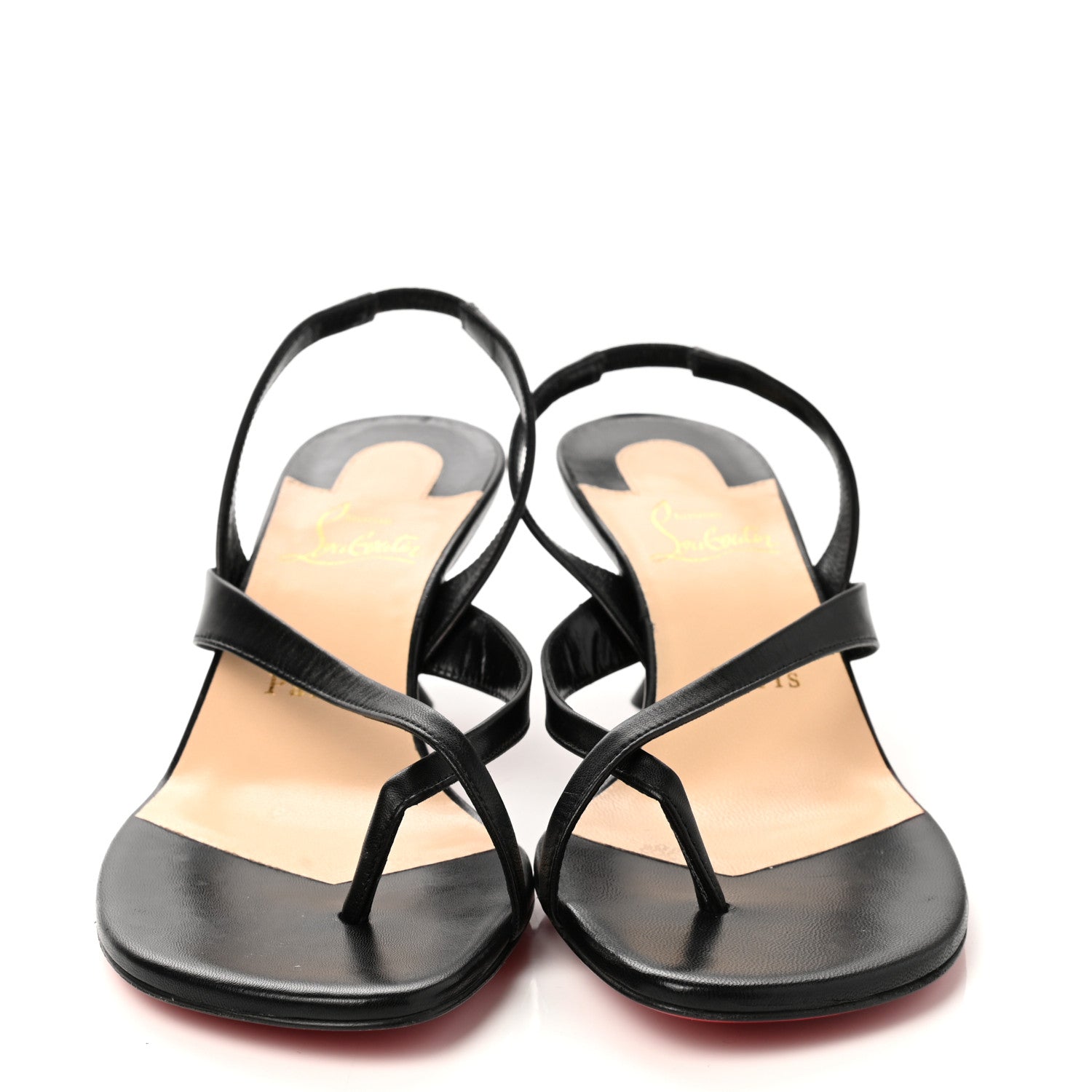 Christian Louboutin Kid Taralita 55 Thong Sandals 38.5 Black 3 of 9
