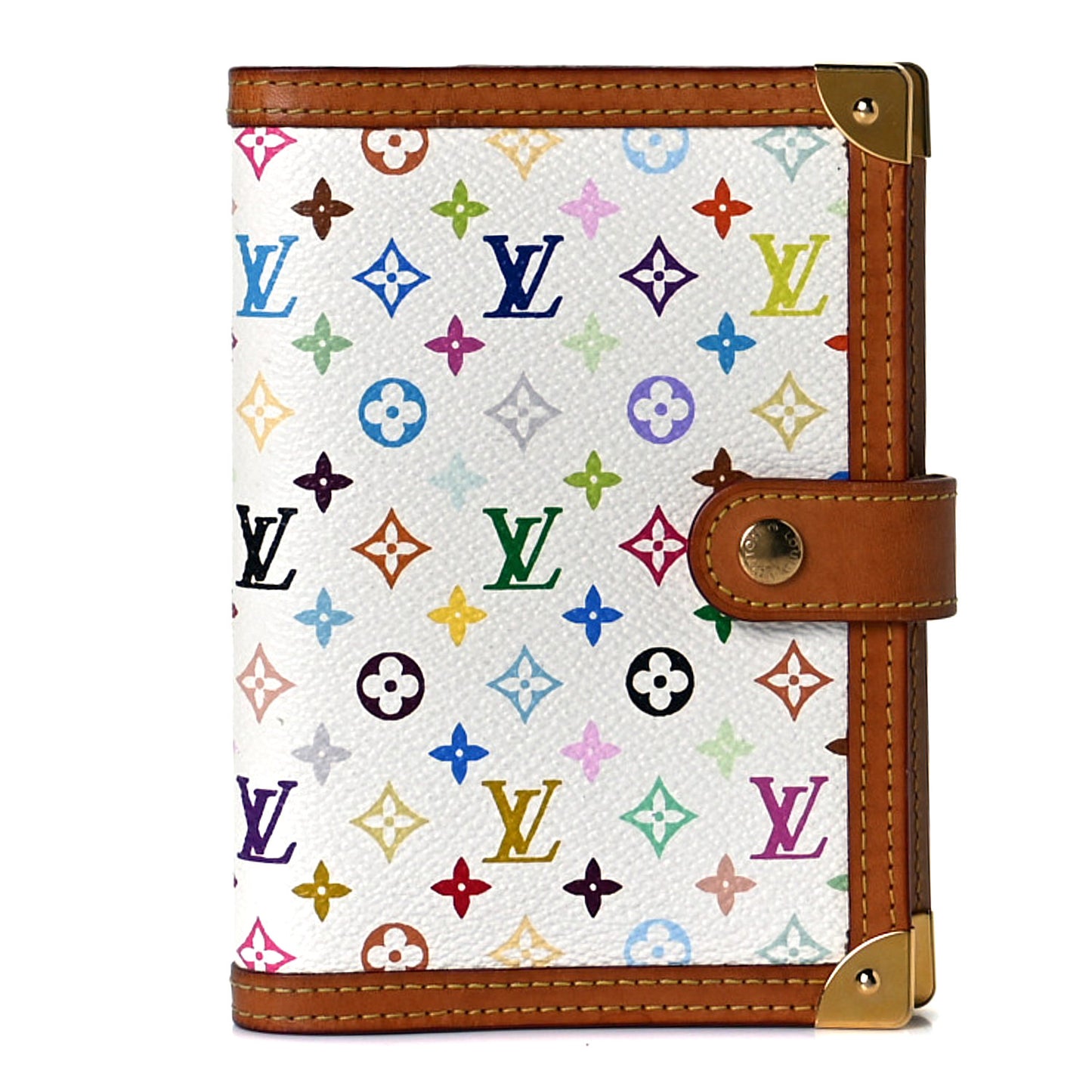 Monogram Multicolor Small Ring Agenda Cover White