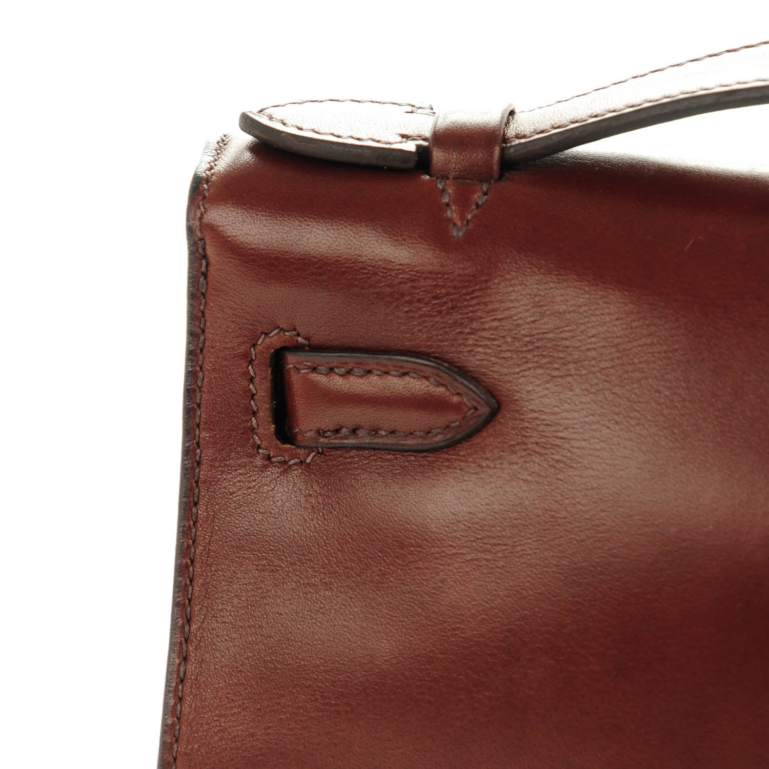 Hermes Evercalf Kelly Pochette Clutch Havane 4 of 16