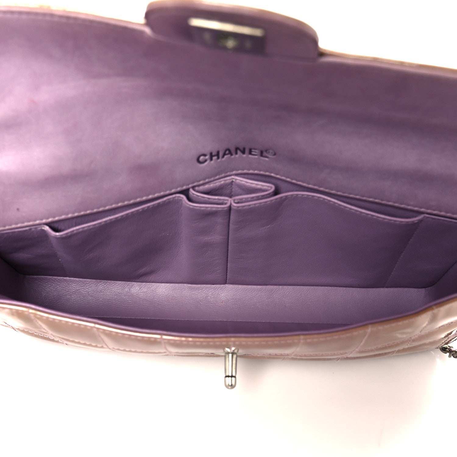 Chanel Patent Quilted East West Chocolate Bar Flap Light Purple 5 of 11