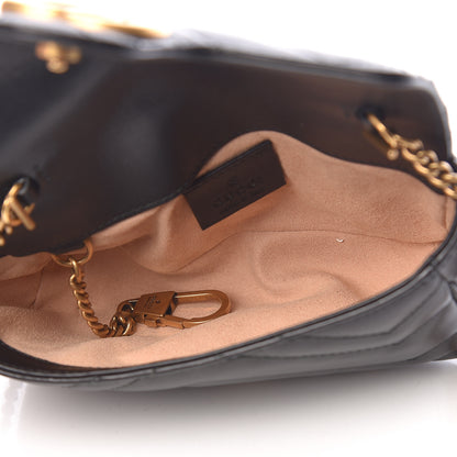 Gucci Calfskin Matelasse Super Mini GG Marmont Shoulder Bag Black 7 of 11